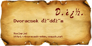 Dvoracsek Ádám névjegykártya